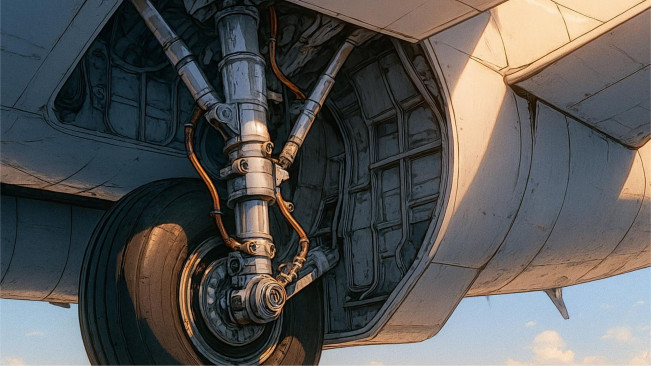 Rear wheel well pesawat. (copilot)